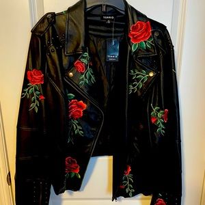 Torrid rose pleather jacket